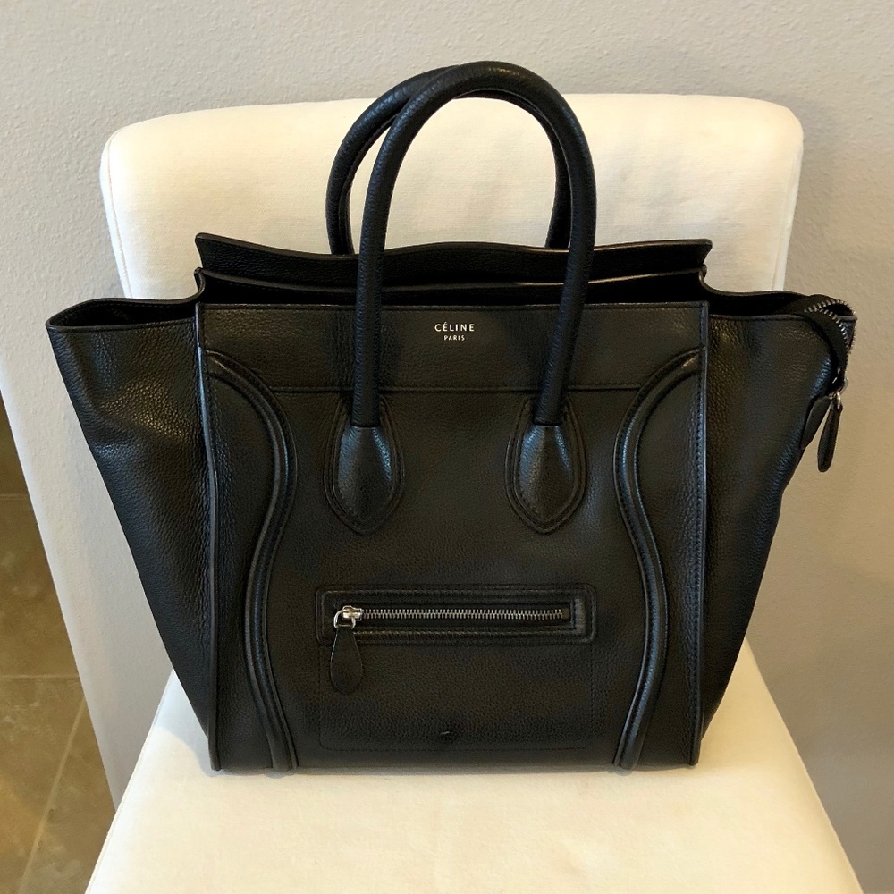 Celine Mini Luggage handbag in drummed calfskin